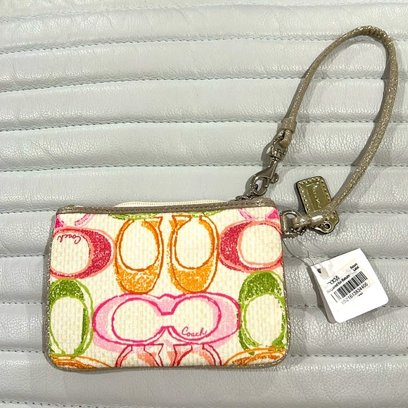 Coach multi color wristlet